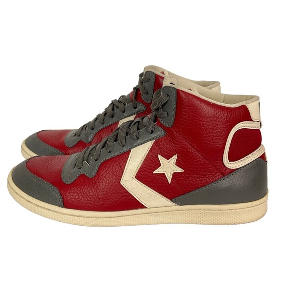 Converse Cons Men’s 10.5 Red Gray White High Top Sneakers Vintage Authenticated - Picture 3 of 11
